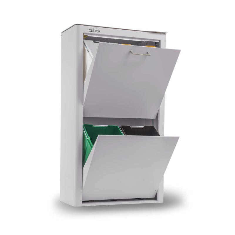 CUBEK - Pattumiera per raccolta differenziata a 4 scomparti