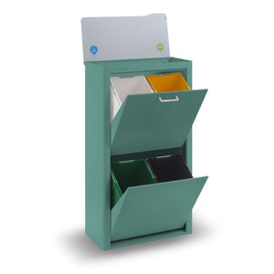 CUBEK - Pattumiera per raccolta differenziata a 4 scomparti