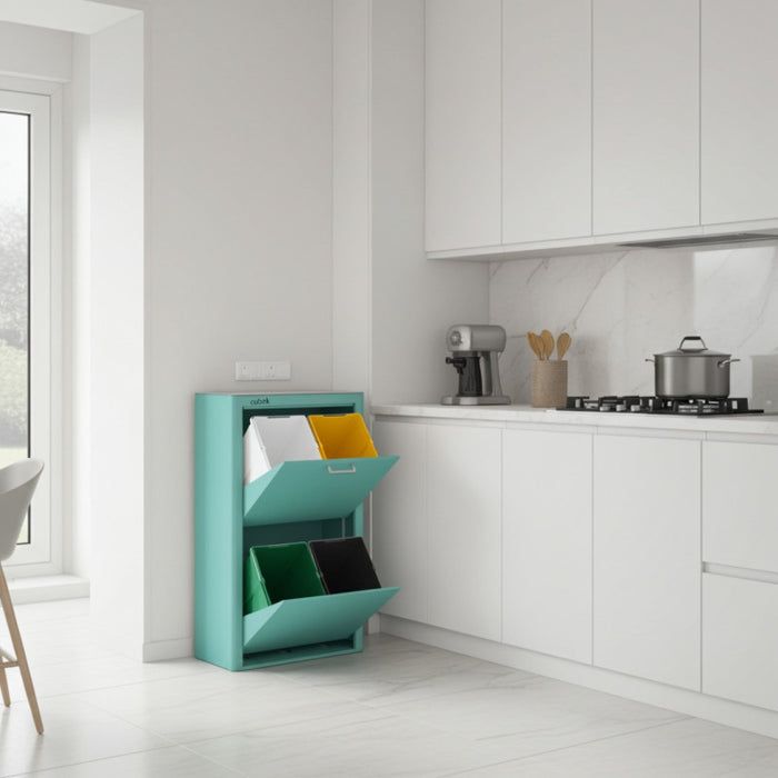 CUBEK - Pattumiera per raccolta differenziata a 4 scomparti