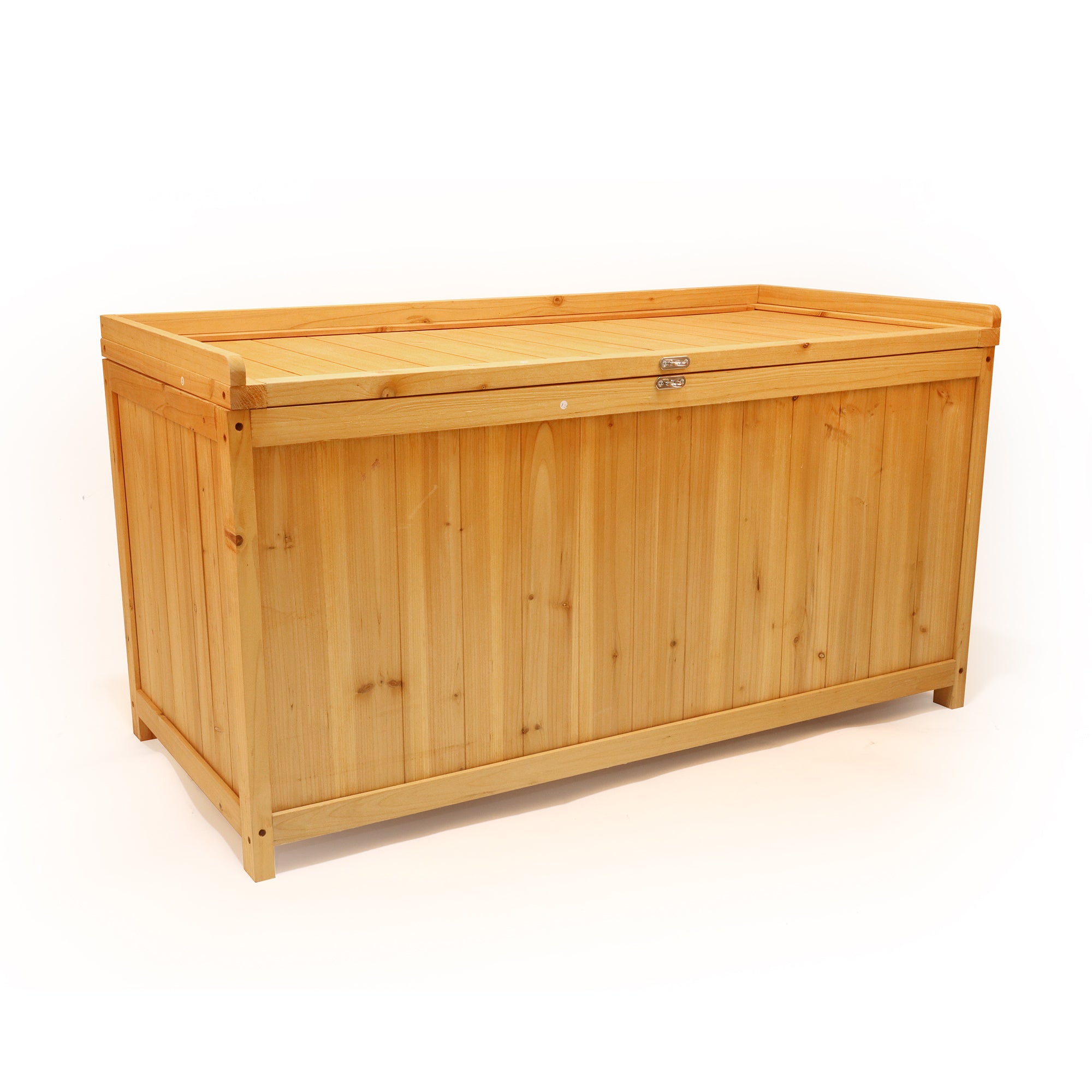 Cubo - Baule Contenitore da Esterno 113x60x53 cm in Legno di Abete con Chiusura a Lucchetto