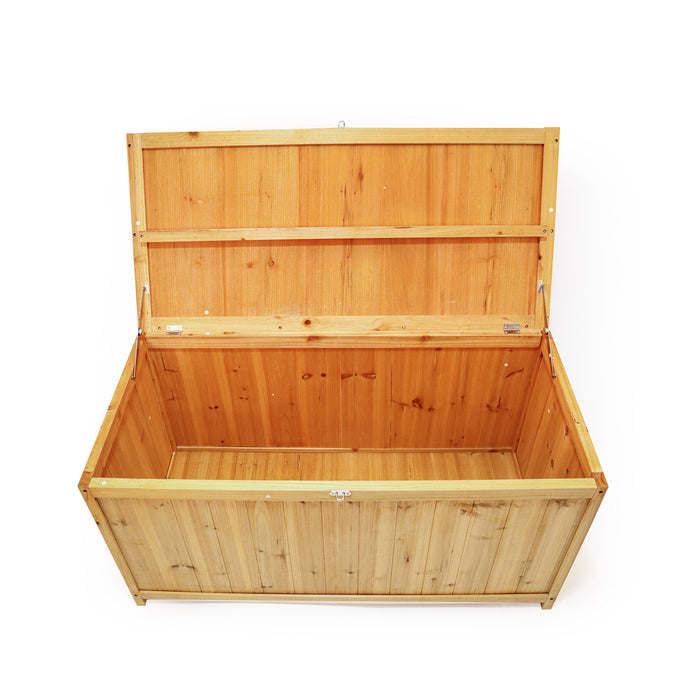 Cubo - Baule Contenitore da Esterno 113x60x53 cm in Legno di Abete con Chiusura a Lucchetto
