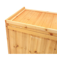 Cubo - Baule Contenitore da Esterno 113x60x53 cm in Legno di Abete con Chiusura a Lucchetto