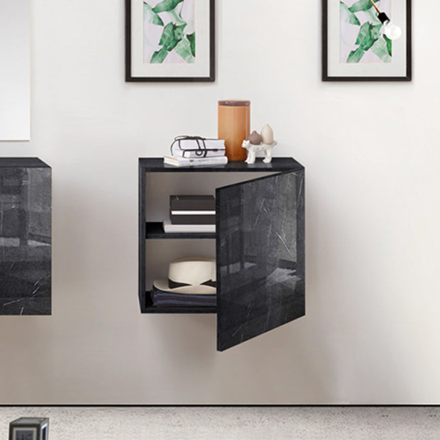 Soggiorno Zenzero, parete attrezzata con con ribalte, pensili, cubi e vani a giorno, Piombo e Gesso,  ,ZLCAINFCOMP14