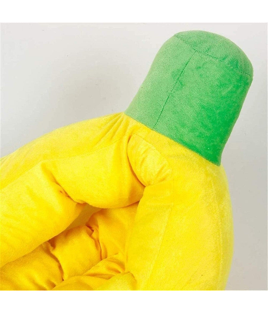 Cuccia Banana Letto Morbido Per Gatto Cane Cuscino Inverno Peluche Nido 85x45cm         