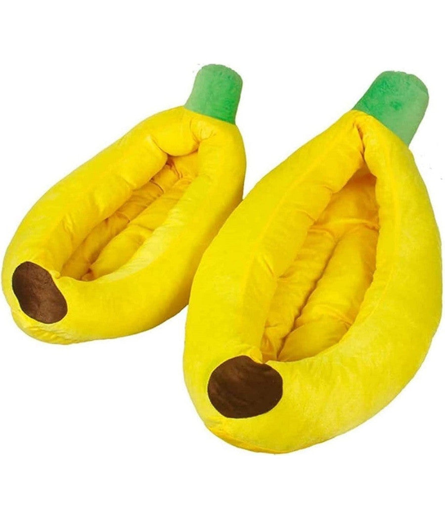 Cuccia Banana Letto Morbido Per Gatto Cane Cuscino Inverno Peluche Nido 85x45cm         