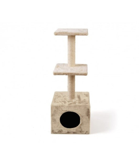 Cuccia Con Tiragraffi Per Gatti Gatto Con Colonna In Sisal E Due Ripiani         