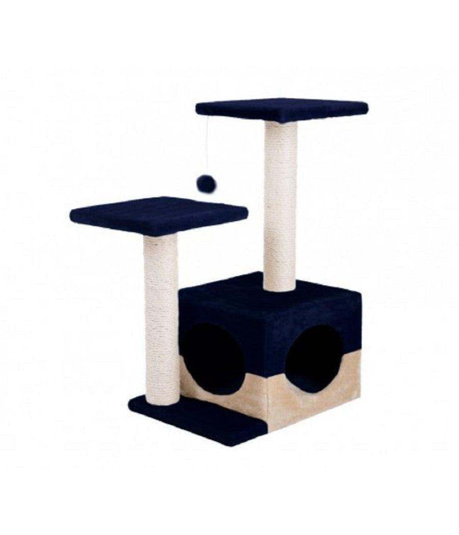 Cuccia Con Tiragraffi Per Gatto Gatti Con Colonne In Sisal E Due Ripiani         