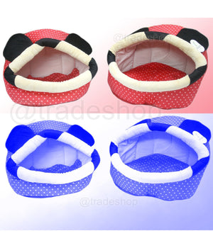 Cuccia Igloo Colore Blu O Rosso Per Cani E Gatti Animali Domestici Calda         