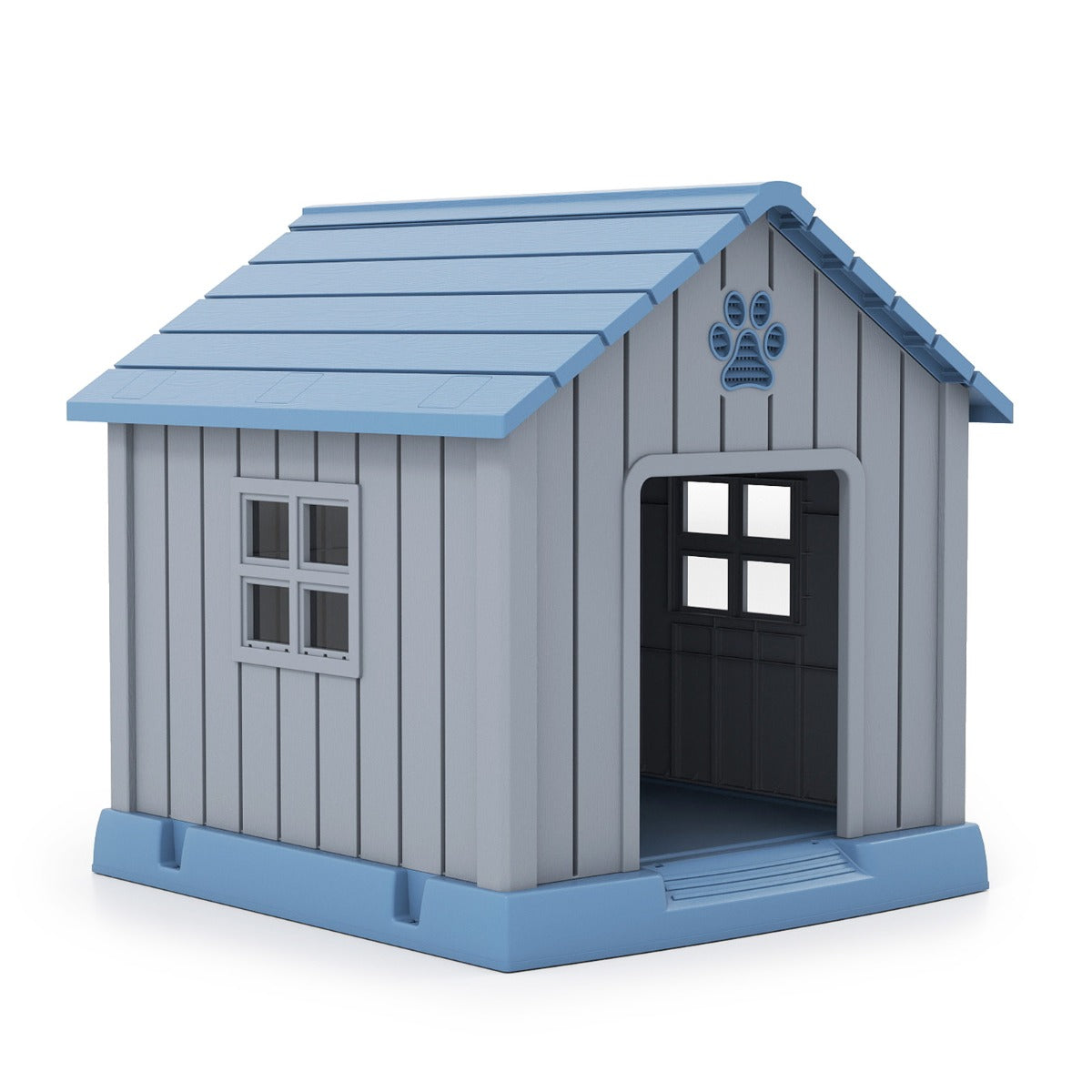 Cuccia in plastica per cani piccoli e medi impermeabile isolata per interni ed esterni, Cuccia con prese d¡¯aria e pavimento rialzato-Casette e lettini