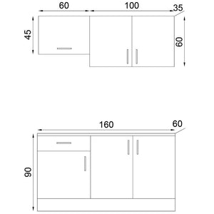 Cucina 160 cm Isernia con elettrodomestici colore bianco