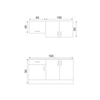 Cucina 160 cm Isernia con elettrodomestici colore bianco
