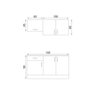 Cucina 160 cm Isernia con elettrodomestici colore bianco