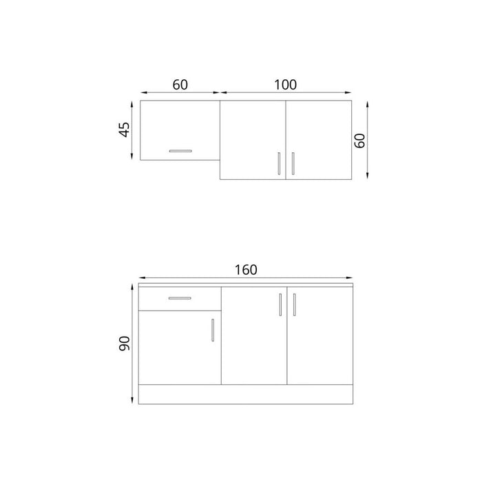 Cucina 160 cm Isernia con elettrodomestici colore bianco