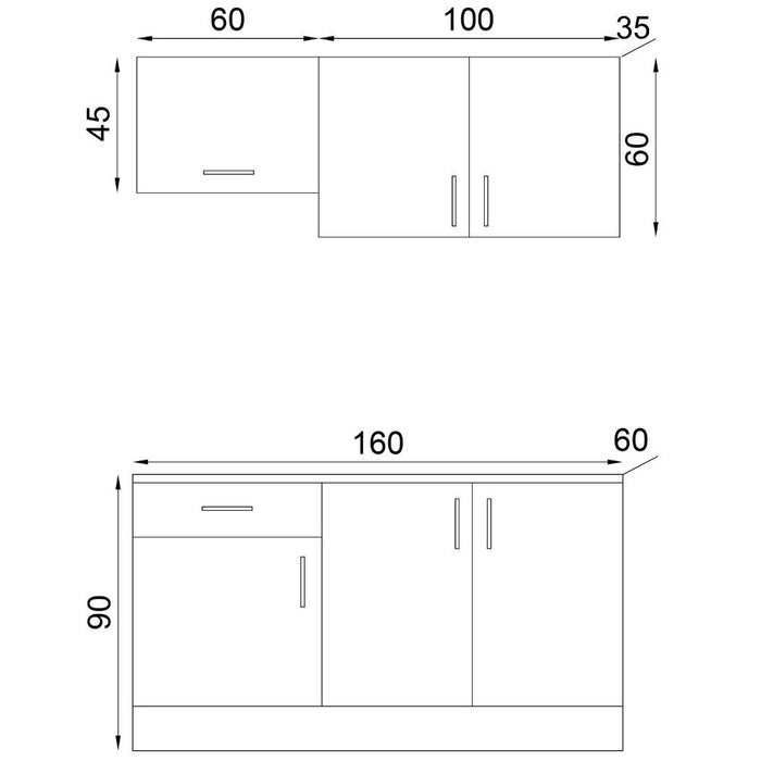 Cucina 160 cm Isernia con elettrodomestici colore rovere