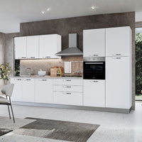 Cucina 360 cm con elettrodomestici Iris colore bianco opaco