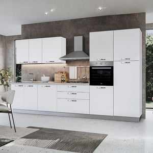 Cucina 360 cm con elettrodomestici Iris colore bianco opaco