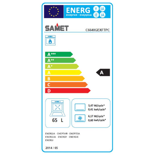 Cucina a gas Samet Stromboli 60x60 con forno a gas e grill elettrico – Inox Classe A