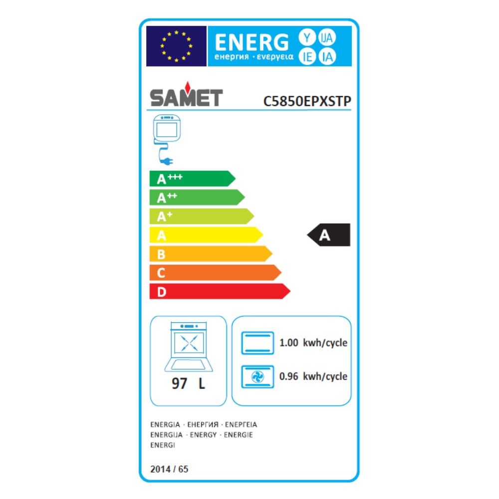 Cucina a gas Samet Stromboli 80x55 con forno e grill elettrici – Inox Classe A