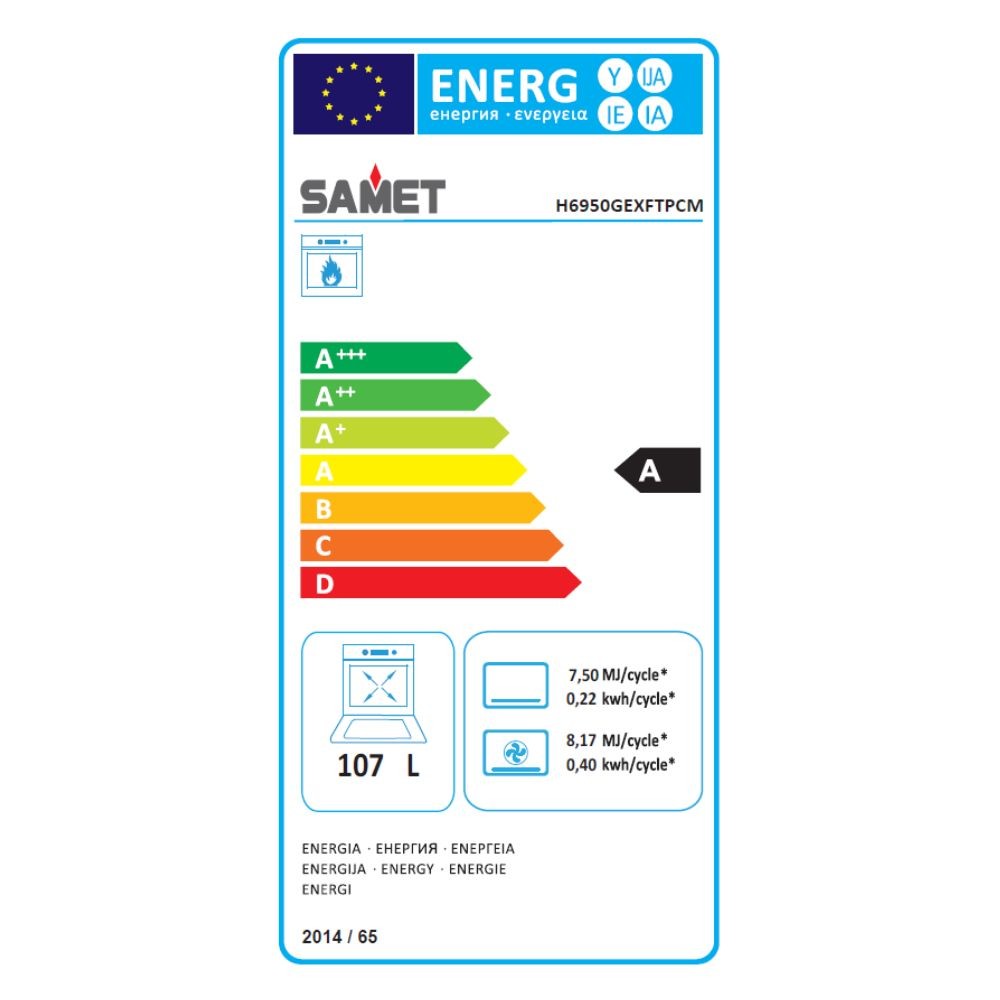 Cucina a gas Samet Stromboli 90x60 cm con forno a gas grill elettrici – Nera Classe A