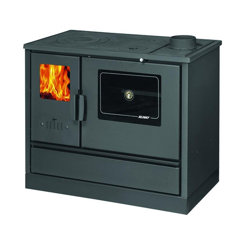 Cucina a Legna Blinky con forno Lina con Porta Vetro Antracite