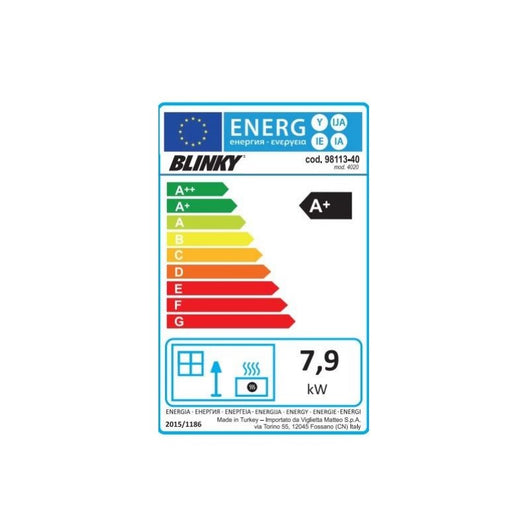 Cucina a Legna Blinky con forno Lina con Porta Vetro Antracite