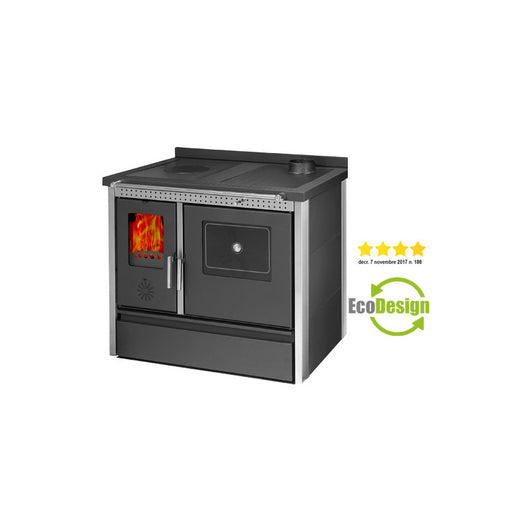 Cucina a legna Exclusive Inox Antracite – 11,91 kW – K-Line – Riscaldamento e cottura per ambienti fino a 340 m³