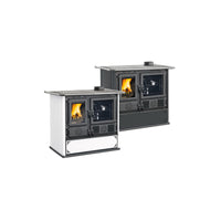 Cucina a legna Rosa 5.0 Steel Bianca – 8,8 kW – Forno 41L – La Nordica – Potenza e stile per grandi ambienti