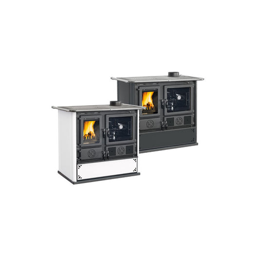 Cucina a legna Rosa 5.0 Steel Bianca – 8,8 kW – Forno 41L – La Nordica – Potenza e stile per grandi ambienti
