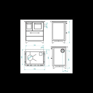 Cucina a Legna Royal Palazzetti New Betty 3,5 Nero