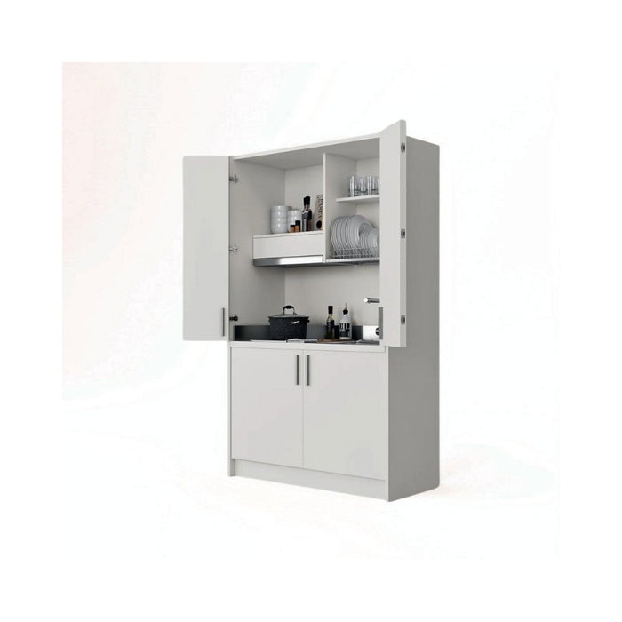 Cucina a scomparsa completa di elettrodomestici Fold bianco 125