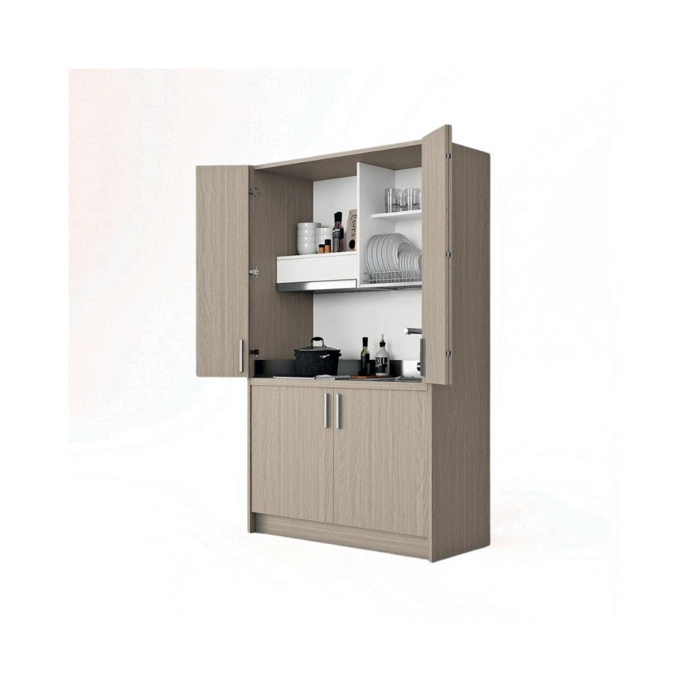 Cucina a scomparsa completa di elettrodomestici Fold olmo 125