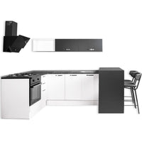 Cucina angolare 180x160 con penisola reversibile colore bianca e nera Matera