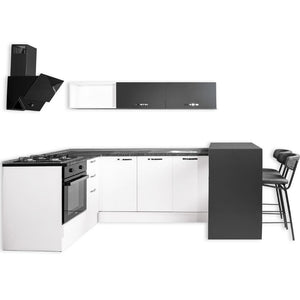 Cucina angolare 180x160 con penisola reversibile colore bianca e nera Matera