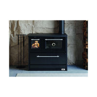 Cucina blinky a legna con forno, giusy porta vetro, antracite