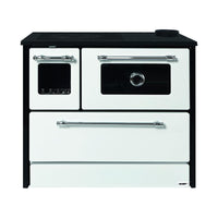 Cucina blinky a legna con forno, giusy porta vetro, bianca