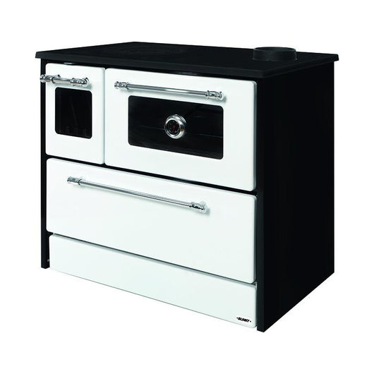 Cucina blinky a legna con forno, giusy porta vetro, bianca