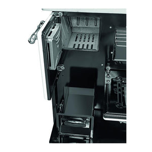 Cucina blinky a legna con forno, giusy porta vetro, bianca