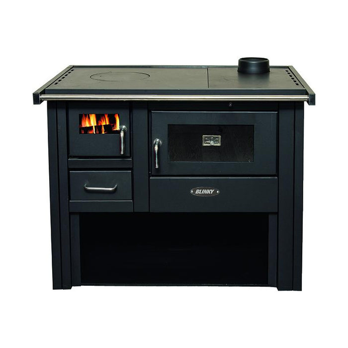 Cucina blinky a legna con forno, patty porta vetro, rosso