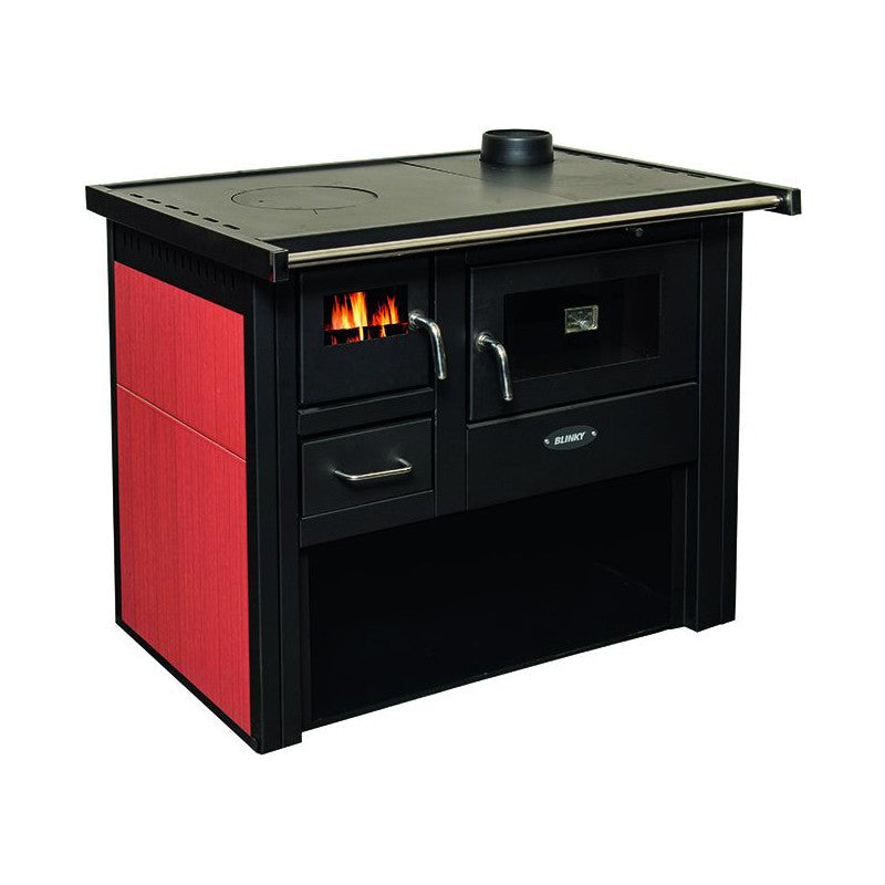 Cucina blinky a legna con forno, patty porta vetro, rosso