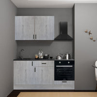 Cucina completa di elettrodomestici Asti 180 colore rovere grigio chiaro