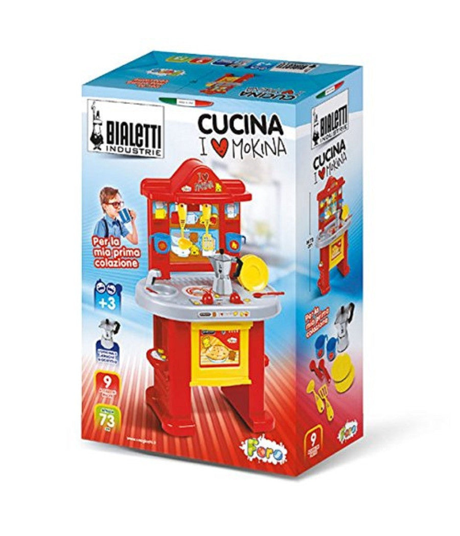 Cucina Giocattolo Alta 72cm Con Forno Moka Fornelli Accessori Per Piccoli Chef         