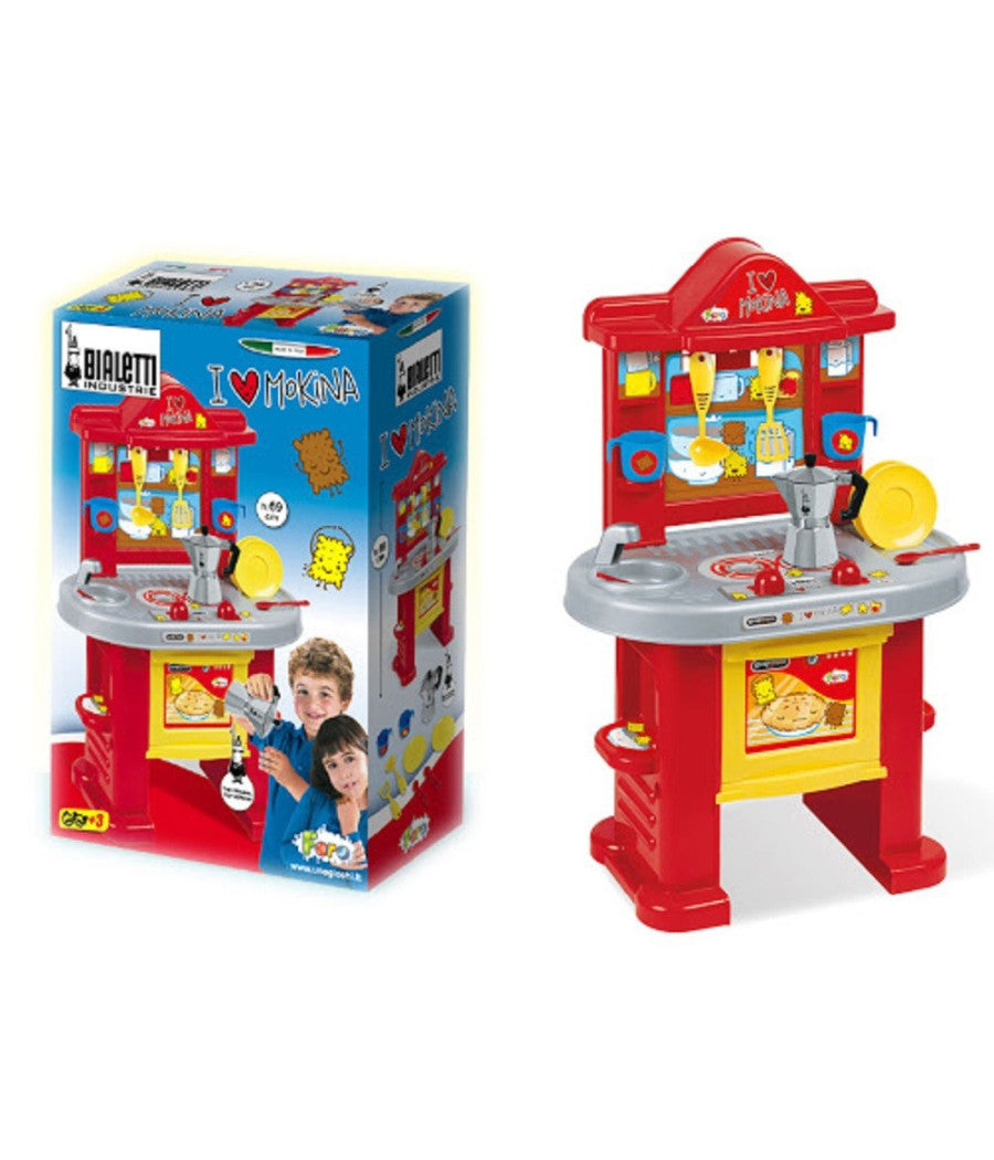 Cucina Giocattolo Alta 72cm Con Forno Moka Fornelli Accessori Per Piccoli Chef         