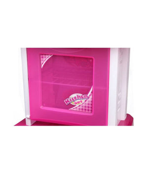 Cucina Giocattolo Bambini Richiudibile In Trolley Fornello Luci Suoni Accessori Azzurro         