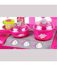 Cucina Giocattolo Bambini Richiudibile In Trolley Fornello Luci Suoni Accessori Azzurro         