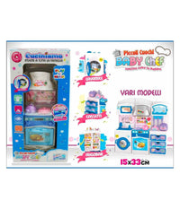 Cucina Giocattolo Per Bambini Piccoli Cuochi Con Lavatrice Frigobar Cassetti         