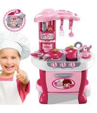 Cucina Per Bambine Giocattolo 31 Accessori Con Stoviglie Luci Suoni Altezza 70cm         