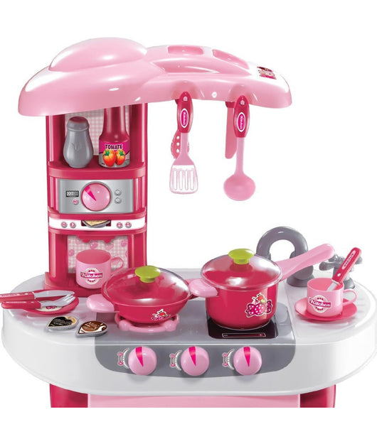 Cucina Per Bambine Giocattolo 31 Accessori Con Stoviglie Luci Suoni Altezza 70cm         