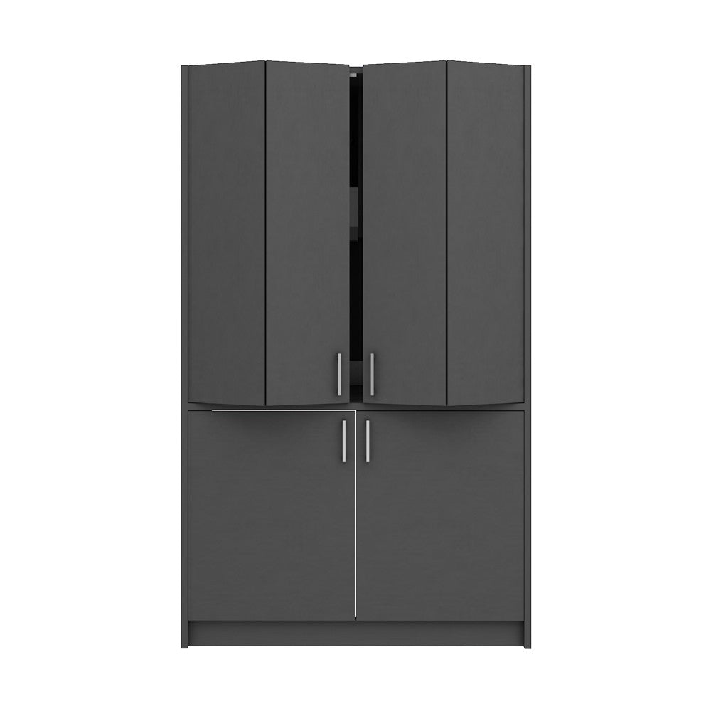 Cucina salvaspazio a scomparsa Fold Evolution colore antracite e elettrodomestici inclusi 125x62x208H