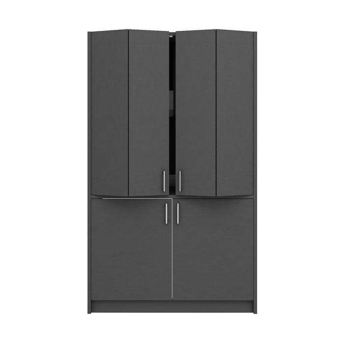 Cucina salvaspazio a scomparsa Fold Evolution colore antracite e elettrodomestici inclusi 125x62x208H