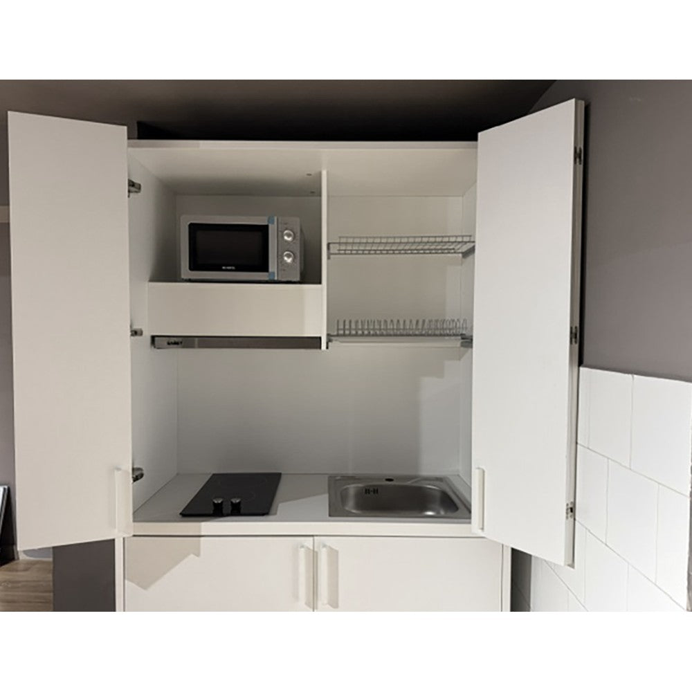 Cucina salvaspazio a scomparsa Fold Evolution colore antracite e elettrodomestici inclusi 125x62x208H